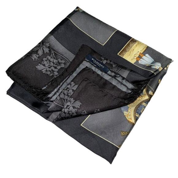 Burberry London 100% Silk Scarf Made in Italy - Picture 8 of 16
